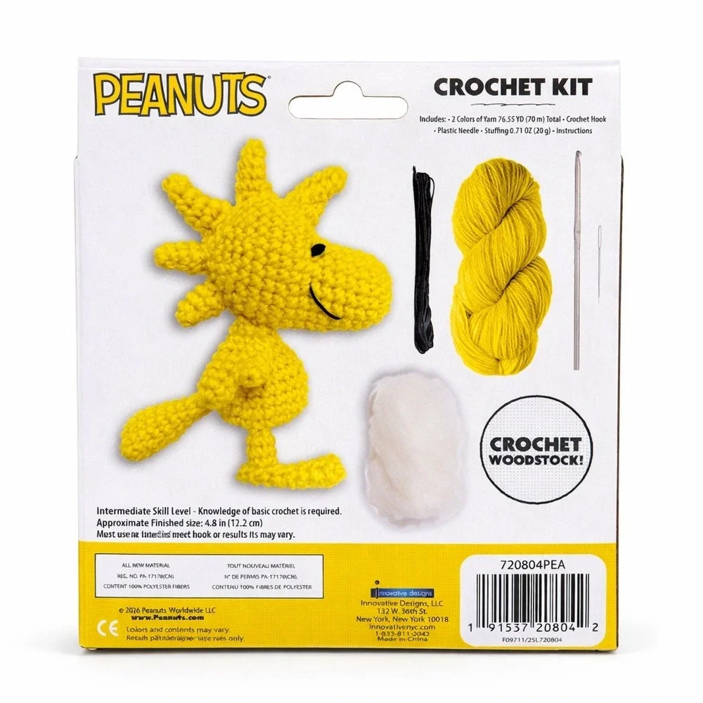 Peanuts Crochet Kit Bundle Snoopy Woodstock Beginner‎ Complete Gift Set NIB DIY